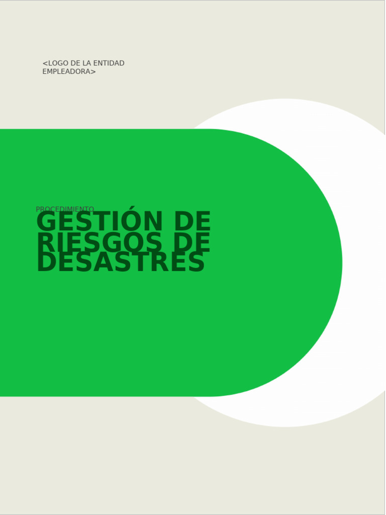 Procedimiento de Gestión de Riesgos de Desastres | PDF | Riesgo ...
