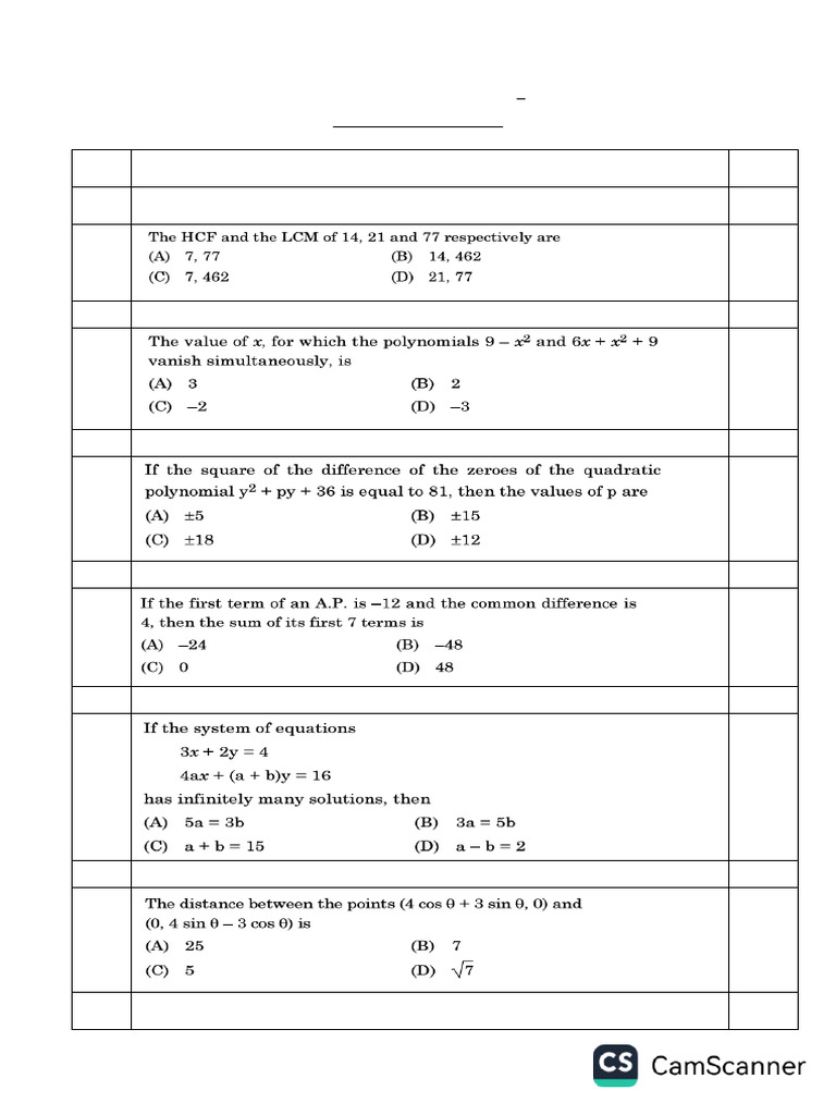 Mathematics Marking Scheme 2024-25 | PDF | Euclidean Geometry ...
