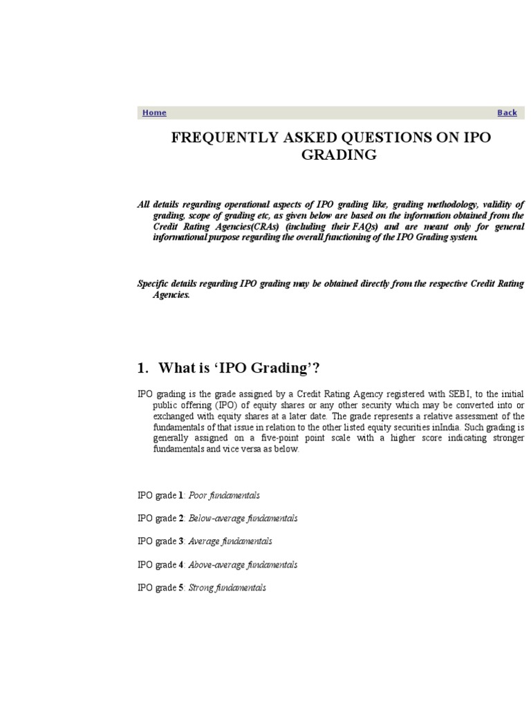 Ipo Grading Initial Public Offering Credit Rating Agency