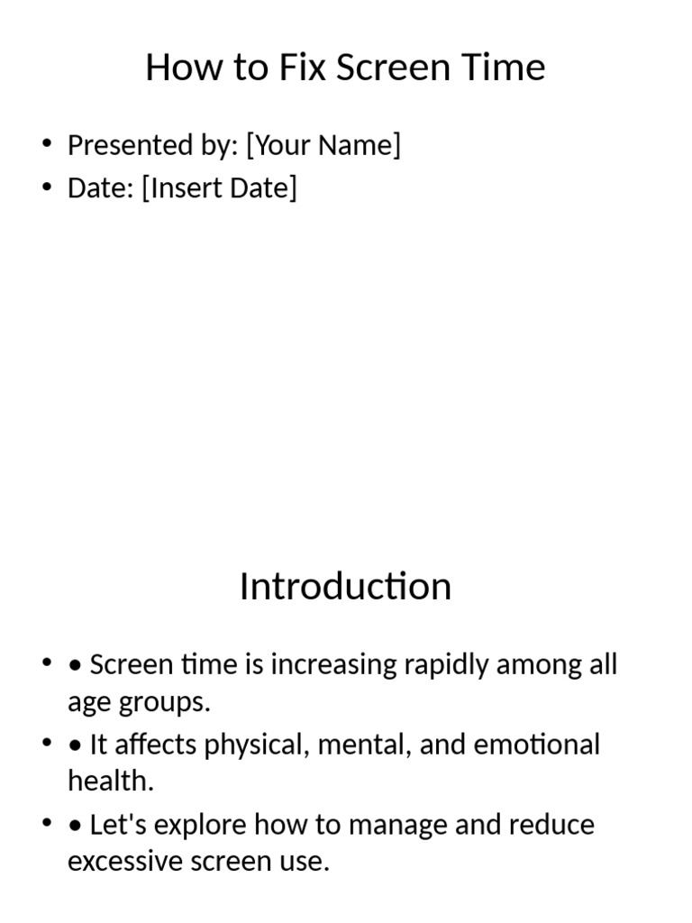 Managing Excessive Screen Time | PDF