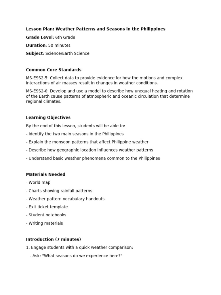 Weather Patterns and Seasons in the Philippines | PDF | Weather | Monsoon