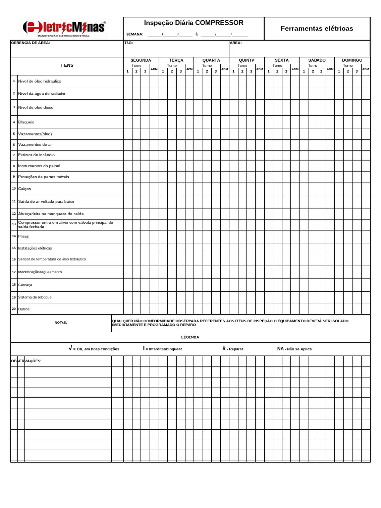 Cópia de Check List Compressor | PDF