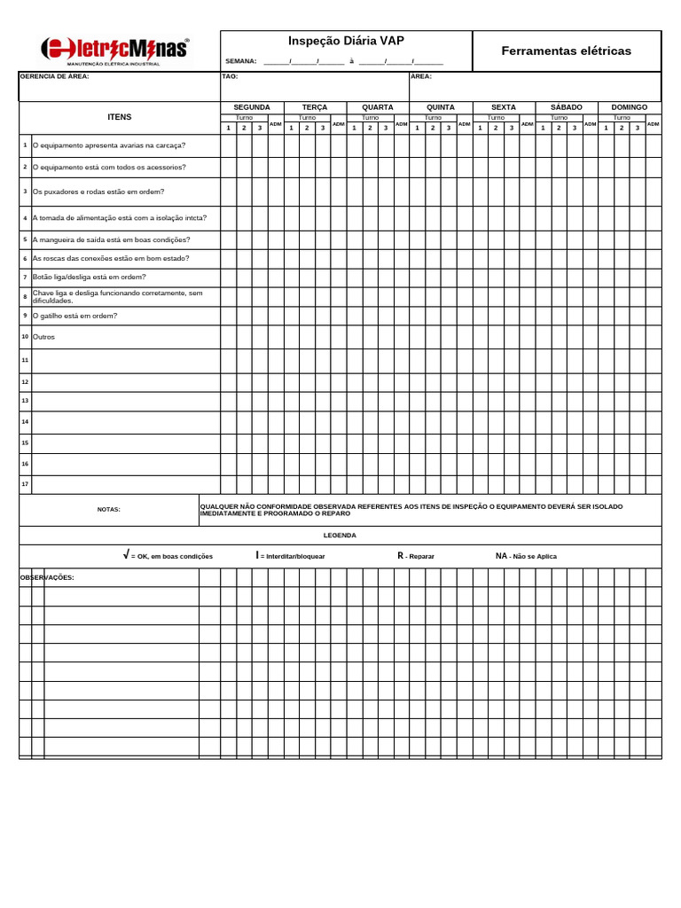 Cópia de Check List VAP | PDF