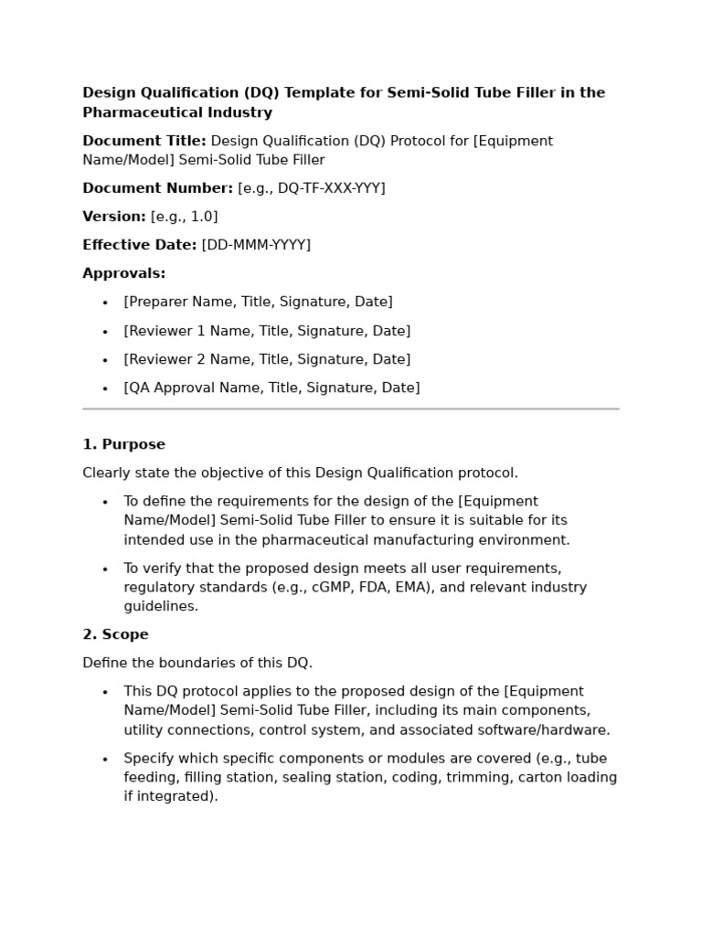 Design Qualification Template for Pharma | PDF | Specification ...