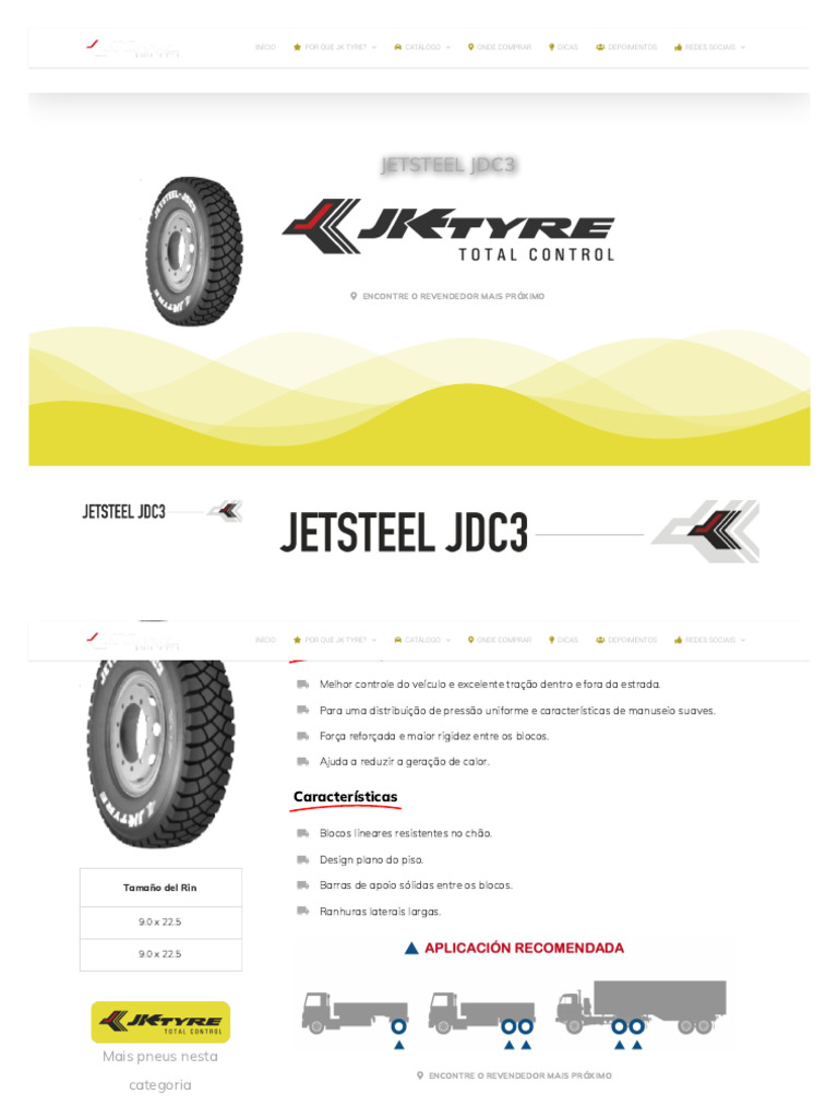 Diâmetro do Pneu JETSTEEL JDC3 | PDF | Pneu