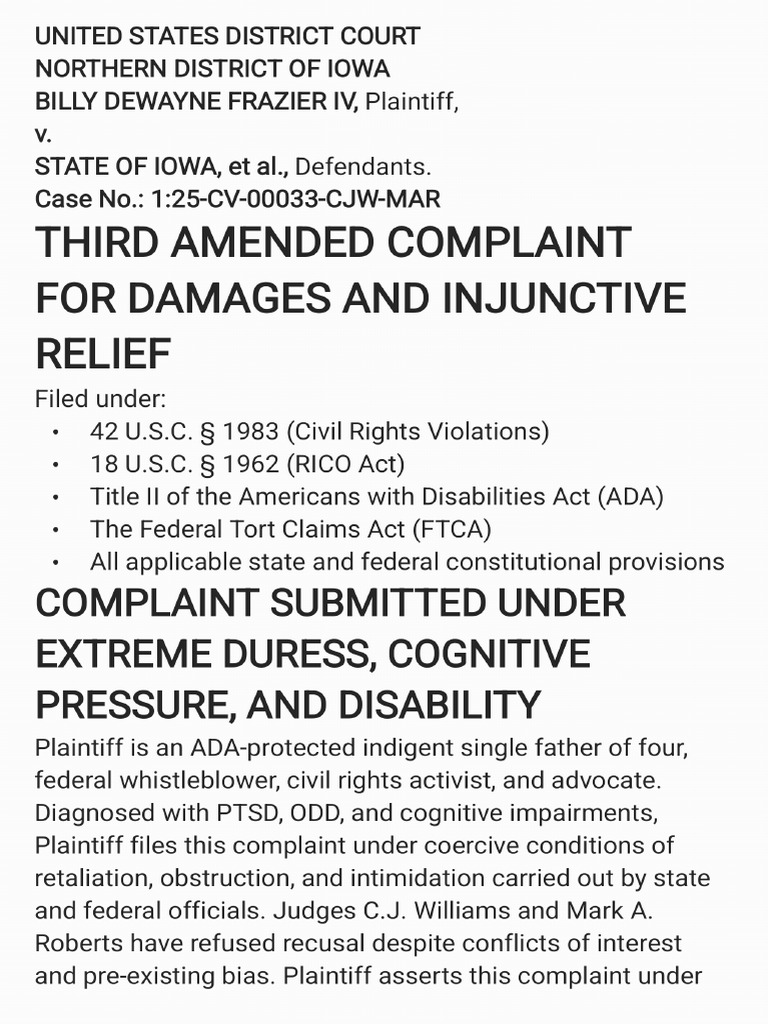 Third Amended RICO Complaint Filed Under Duress | PDF