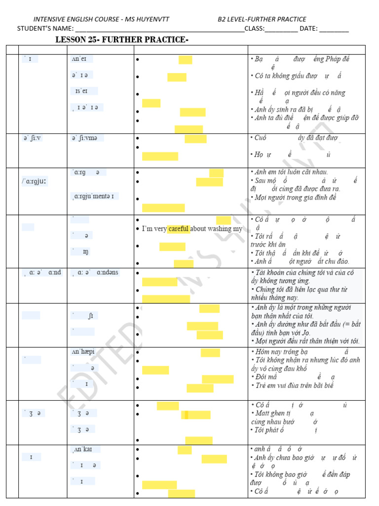 b2 Level - Lesson 25 - Unit 10-Part 2 - Key For Student | PDF