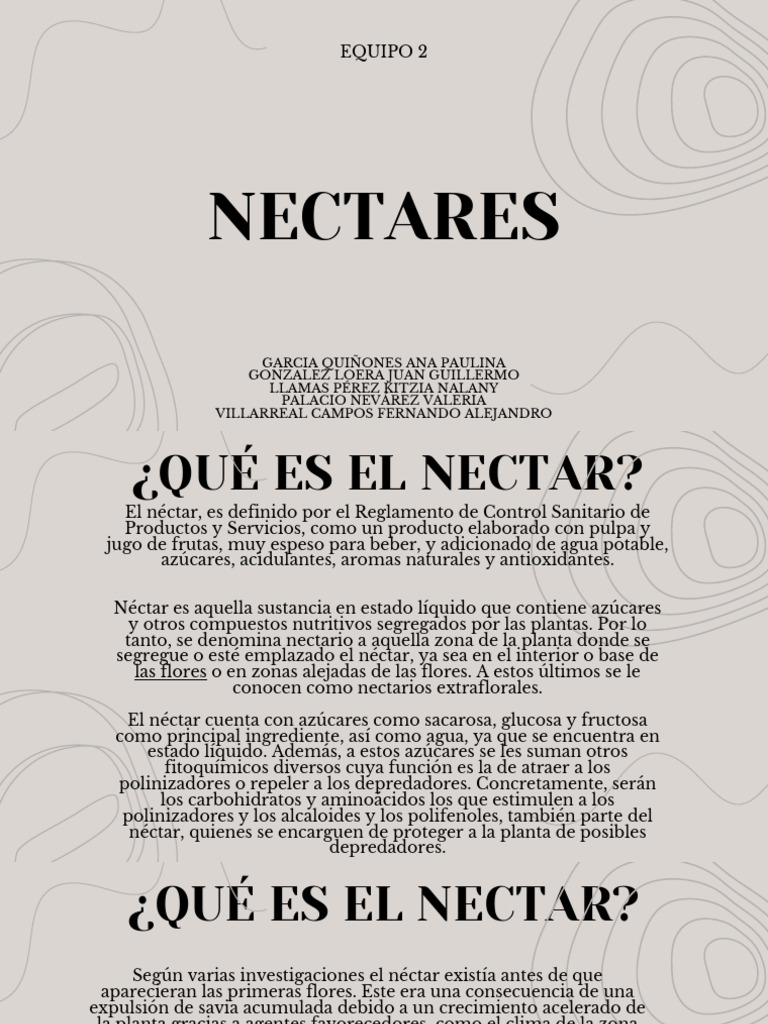 ¿Qué es el néctar y sus funciones? | PDF | Fruta | Alimentos