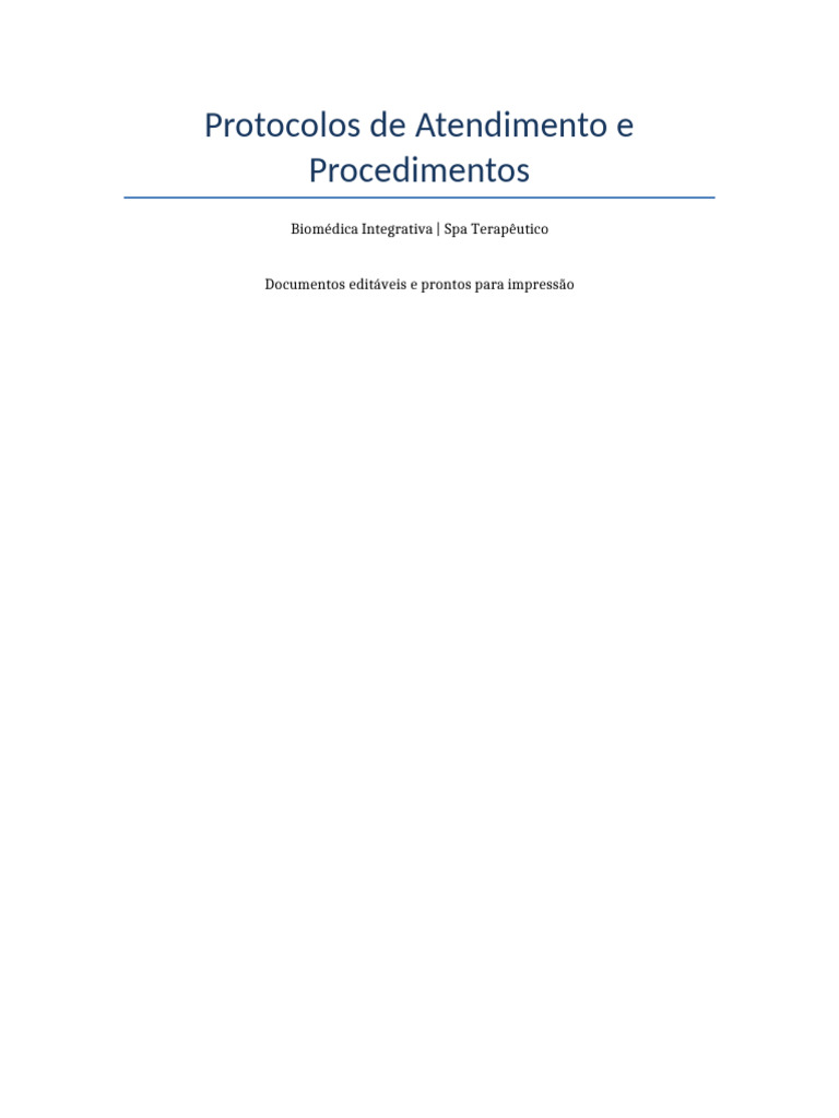 Protocolo de Atendimento em Spa | PDF