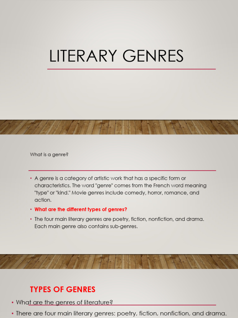 Understanding Literary Genres | PDF | Poetry | Epic Poetry