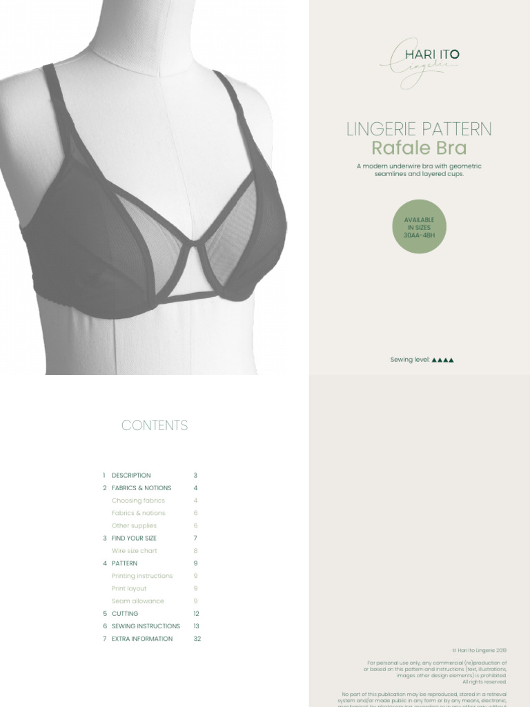 Rafale Bra Sewing Pattern Guide | PDF | Bra | Clothing