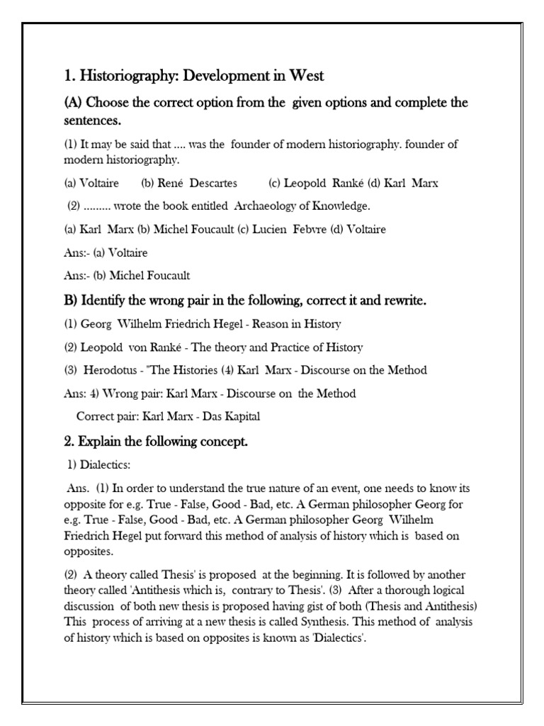 Four Traits of Modern Historiography | PDF | Historiography | Dialectic