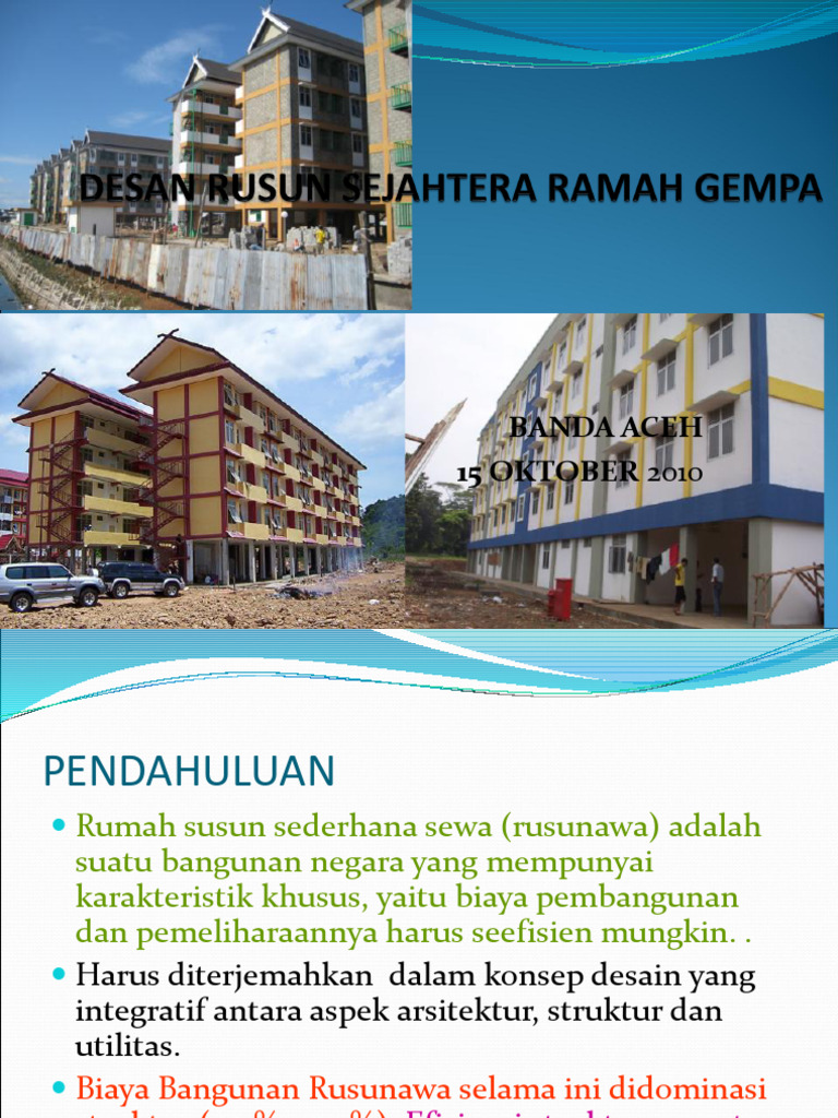 Desain Efisien Rusunawa Ramah Gempa | PDF