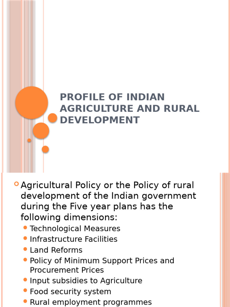 Indian Agriculture and Rural Development | PDF | Agriculture | Organic ...