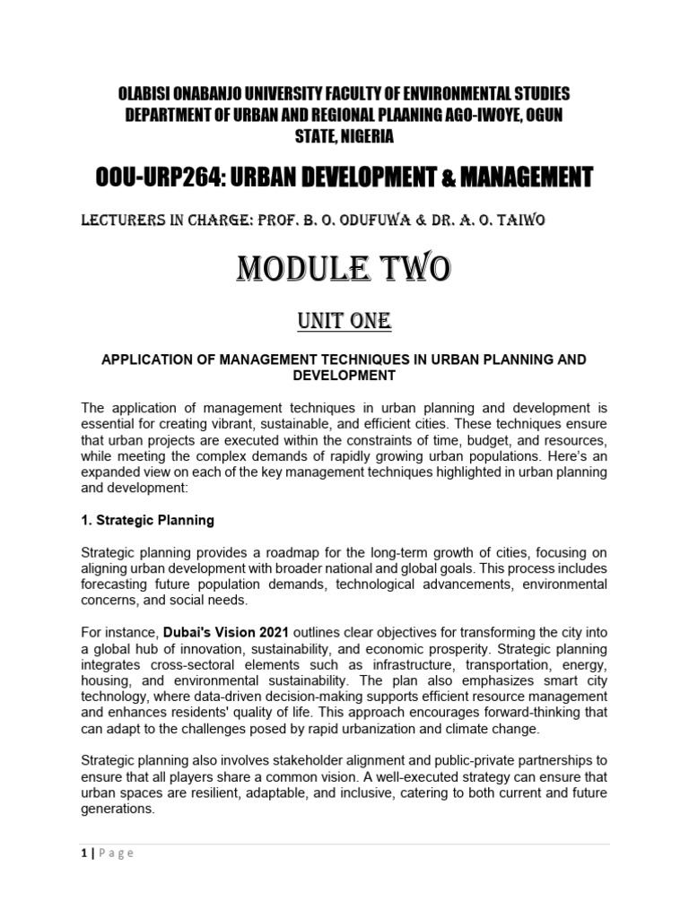 Urban Planning Management Techniques | PDF | Infrastructure | Urban ...