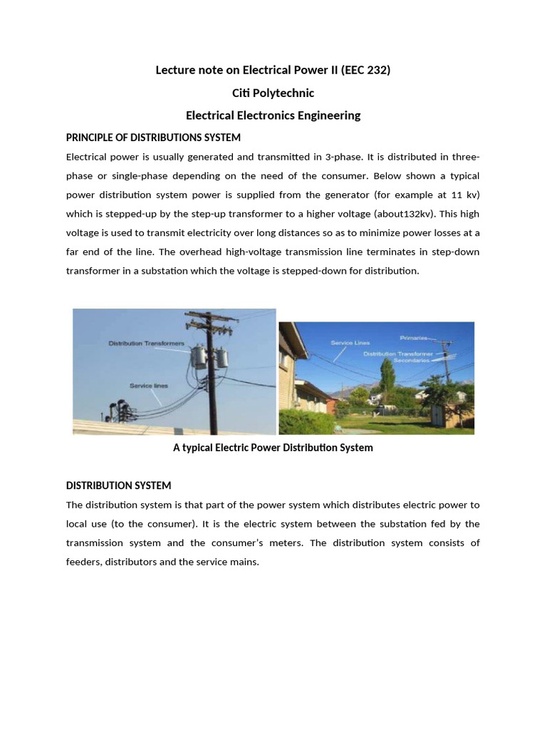 Electrical Power Distribution Systems | PDF | Electric Power ...