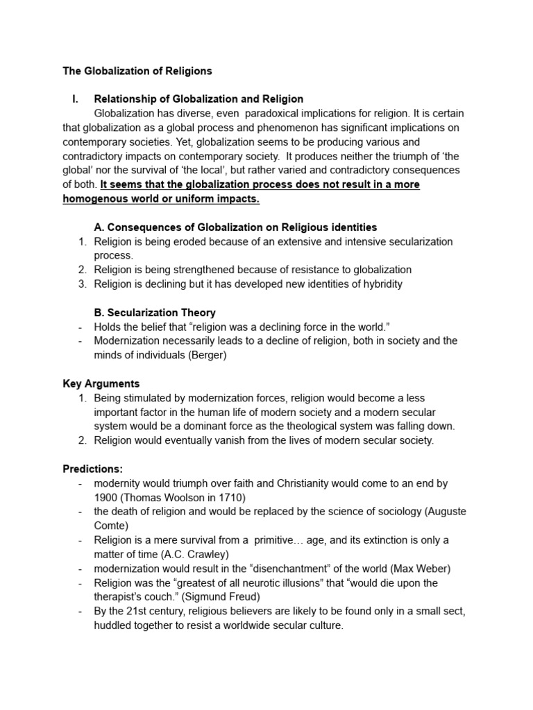 Globalization in Religion | PDF | Fundamentalism | Psychological Attitude