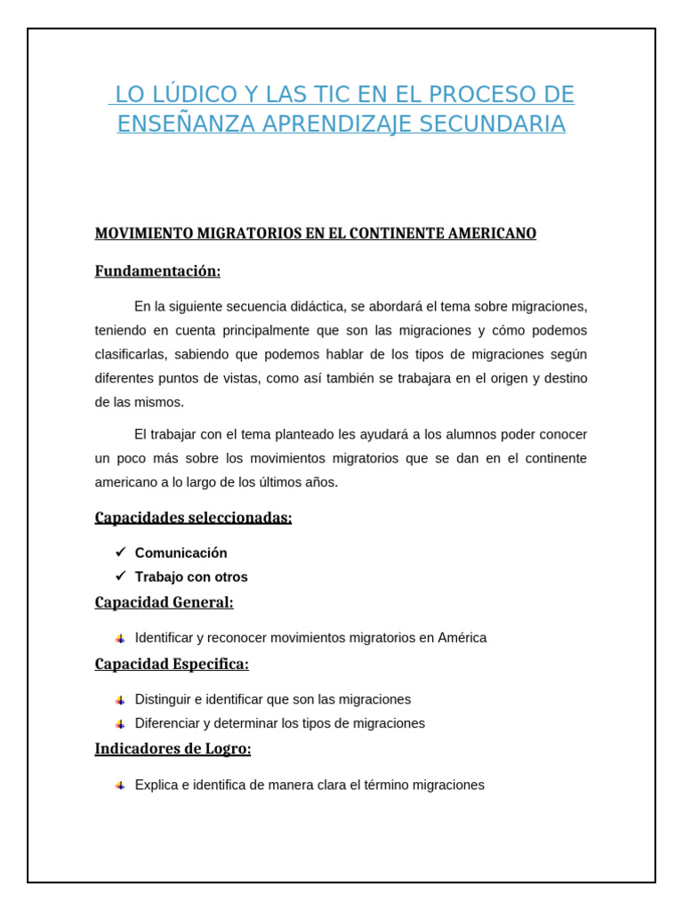 Actividades sobre Migraciones en Secundaria | PDF | Migración humana ...