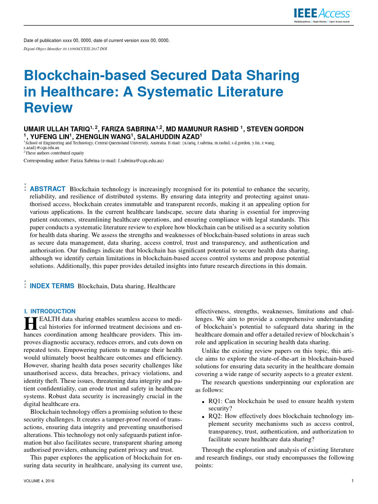 Blockchain-Based Secured Data Sharing in Healthcar | PDF | Computer ...