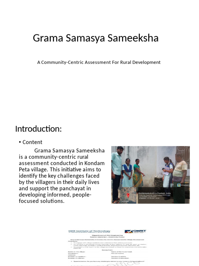 Grama Samasya Sameeksha Report | PDF | Road | Water