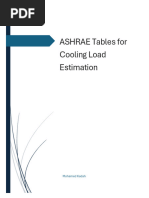 ASHRAE Cooling Load Estimation Tables | PDF