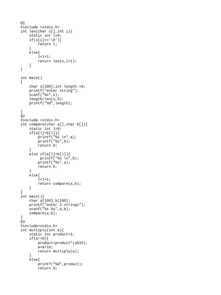 C Functions for String and Number Operations | PDF | Software ...