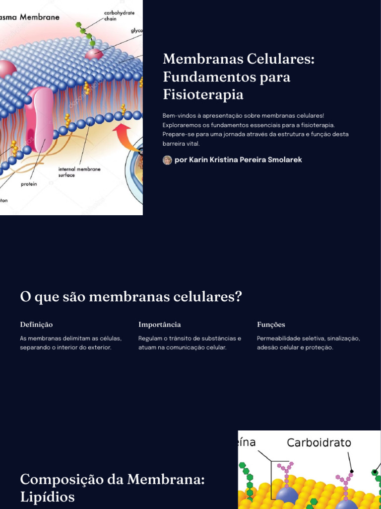 Membranas Celulares na Fisioterapia | PDF | Membrana celular | Célula ...
