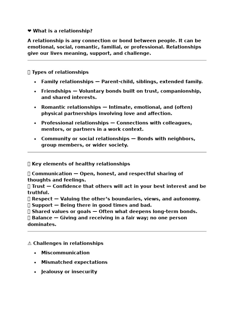 Understanding Relationship Types and Health | PDF