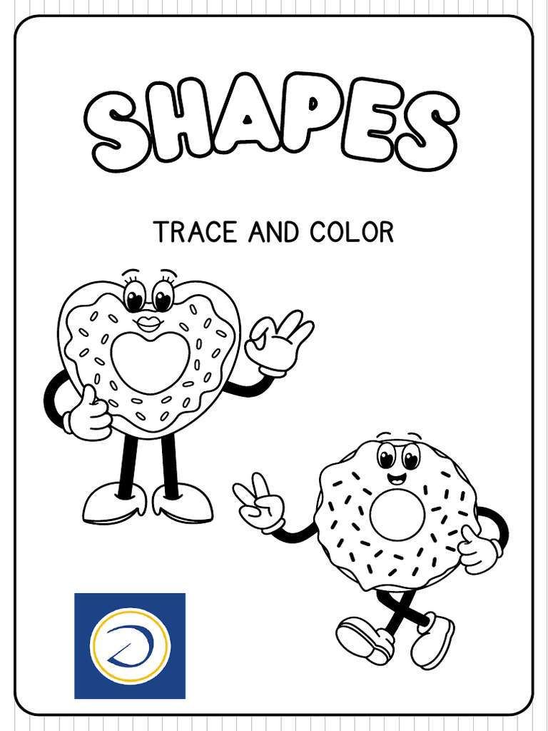 Shapes Coloring Worksheet in Black and White Printable Style PDF