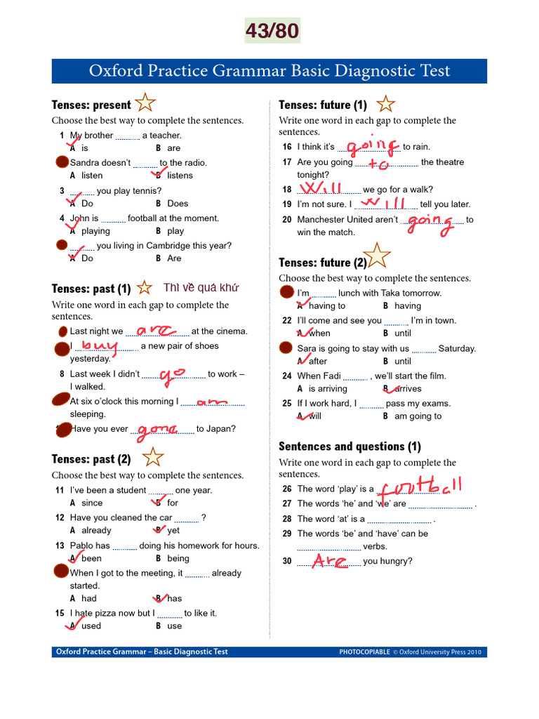 Grammar - Basic 1 C Nhat 43 | PDF | Adjective | Adverb