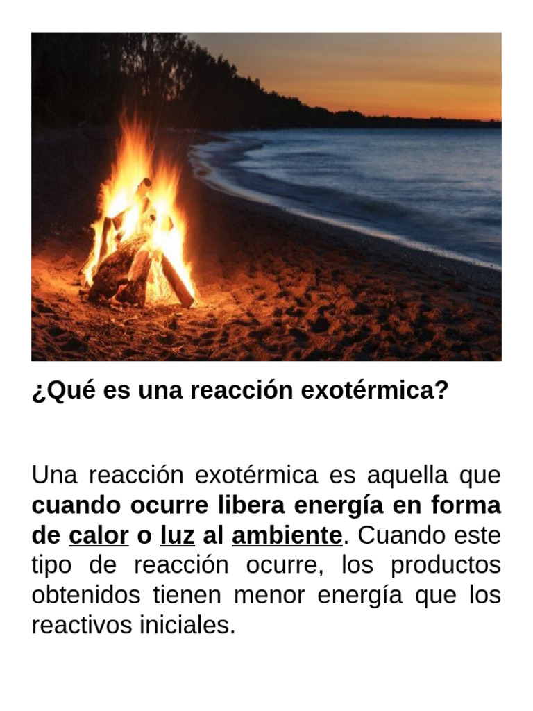 Reacciones Exotérmicas: Definición y Ejemplos | PDF