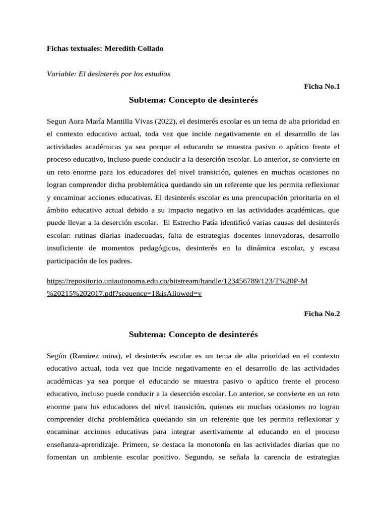 Causas del Desinterés Escolar en Adolescentes | PDF | Motivacional ...