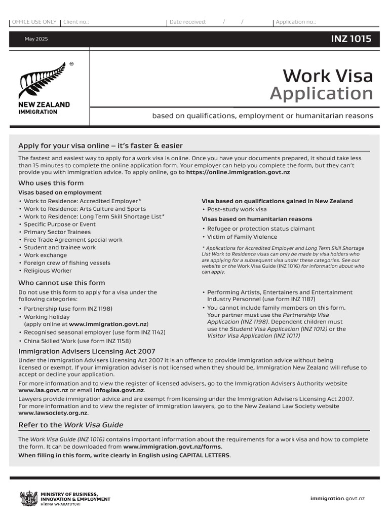 Essential Work Visa Application Guide | PDF | Travel Visa | Credit Card