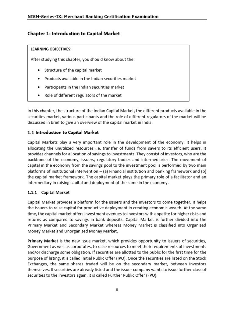 Overview of Indian Capital Market | PDF | Securities (Finance ...