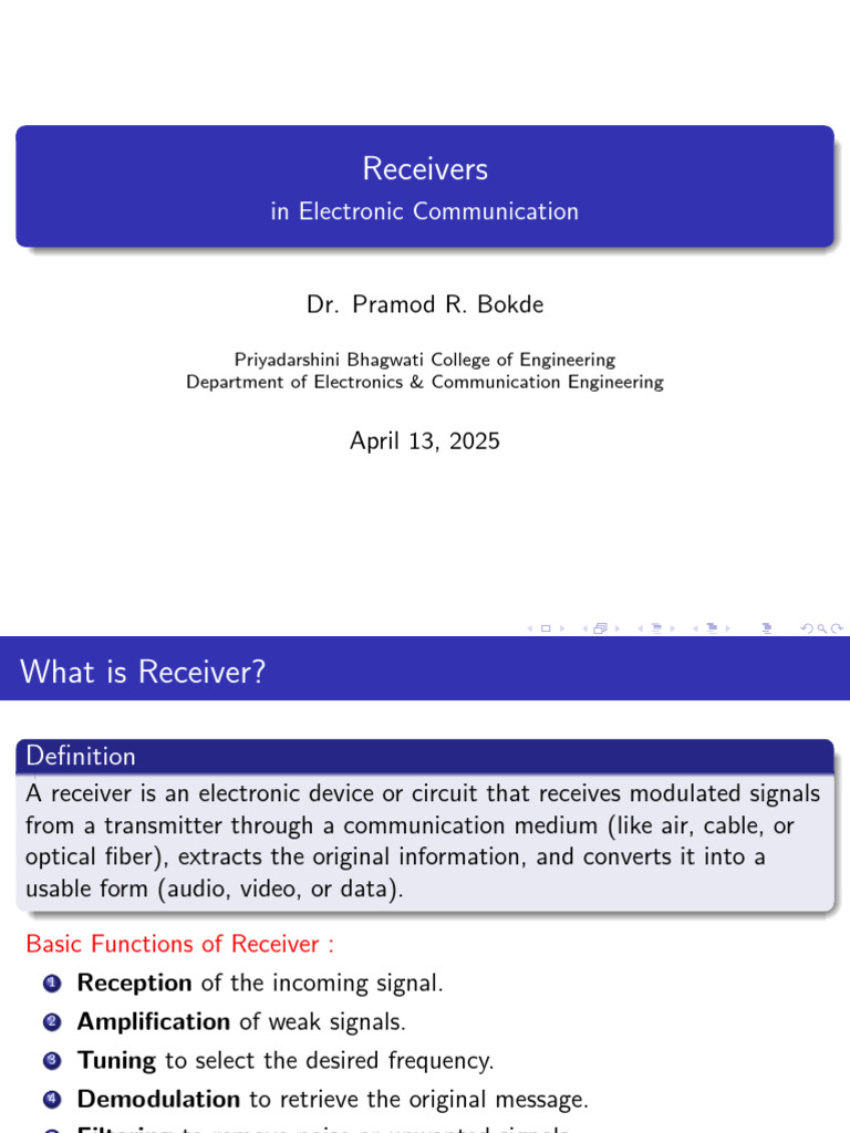 Understanding Electronic Receivers | PDF | Detector (Radio) | Amplifier