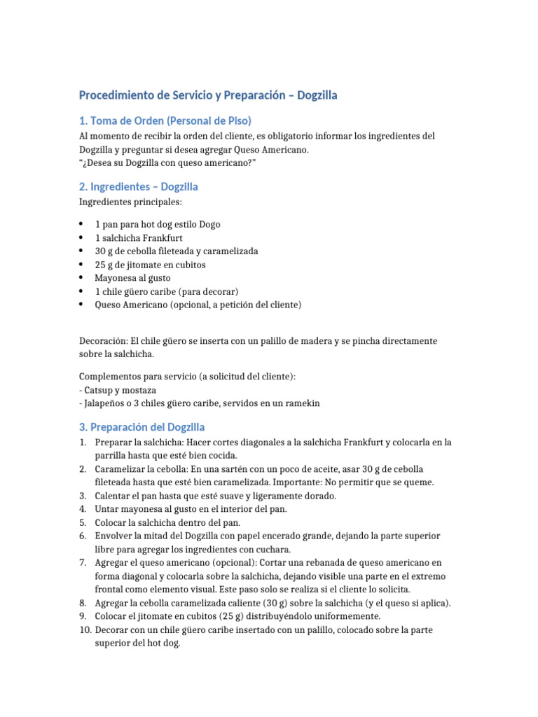 Ingredientes del Dogzilla | PDF