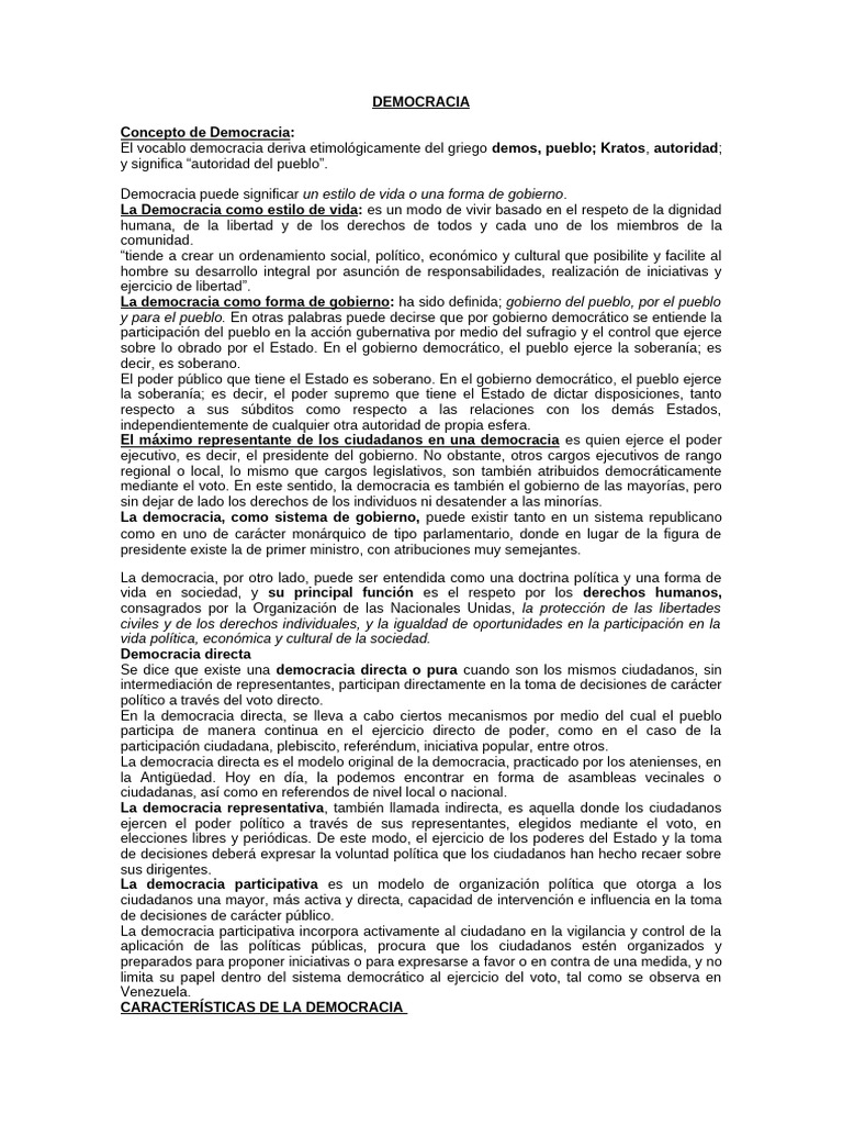 Collage de la Democracia: Conceptos Clave | PDF | Democracia ...