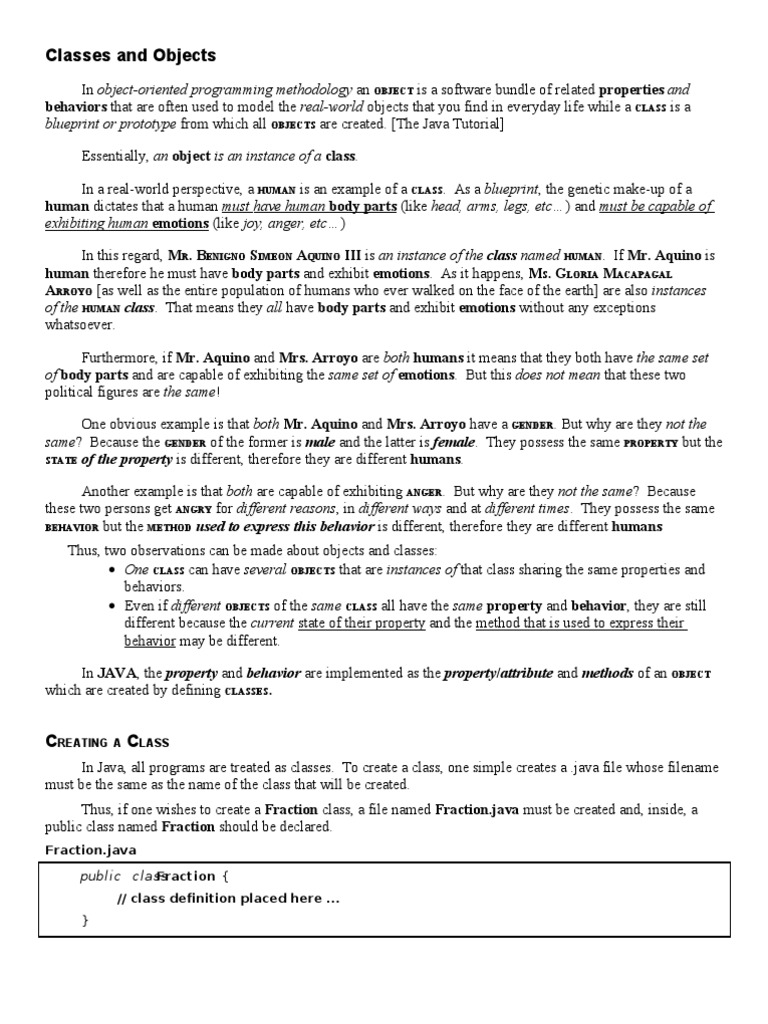 Classes and Objects | PDF | Class (Computer Programming) | Method ...