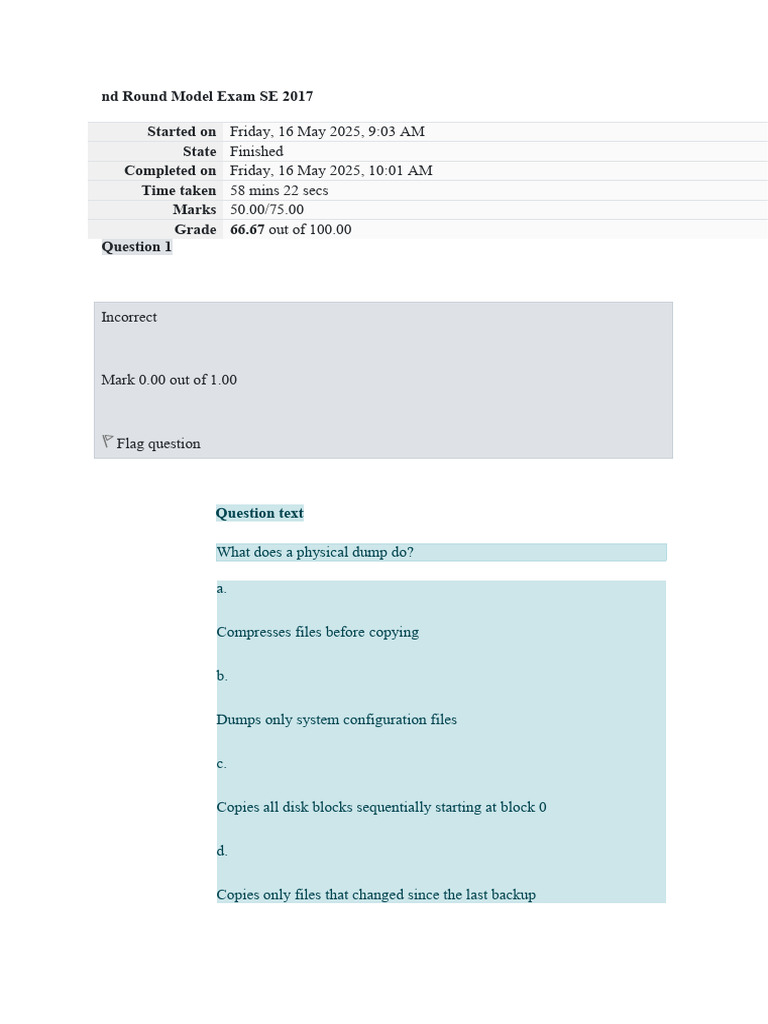 2.Nd Round Model Exam SE 2017 | PDF | Password | Software Testing
