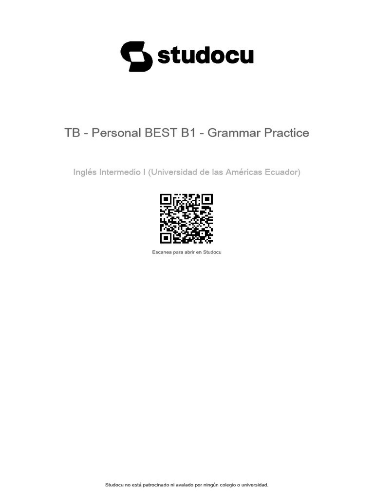 TB Personal Best b1 Grammar Practice | PDF | Adverb | Grammar