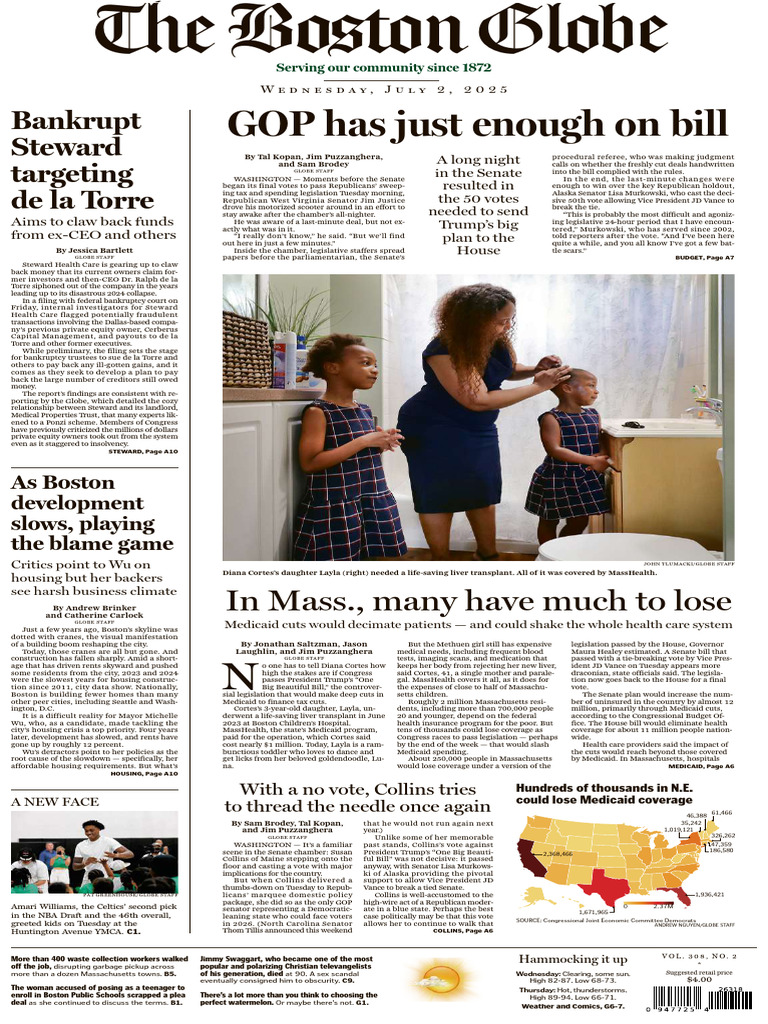 The Boston Globe - 2 July 2025 | PDF | Republican Party (United States) |  American Government