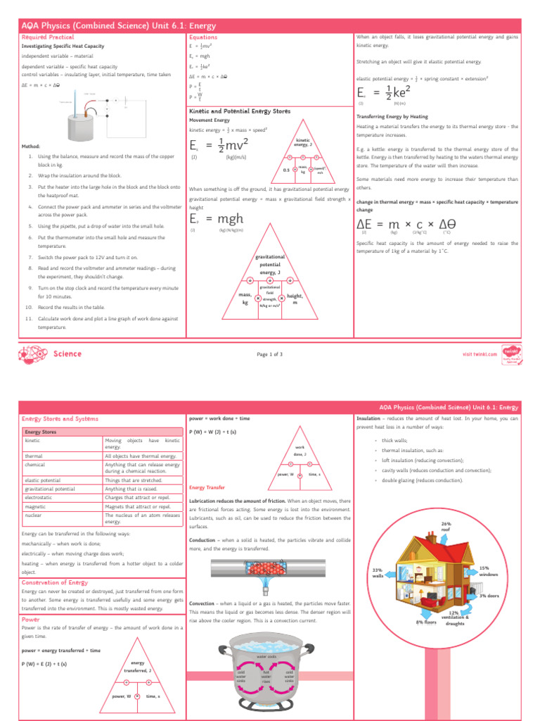 Energy Stores and Transfers Explained | PDF | Renewable Energy ...