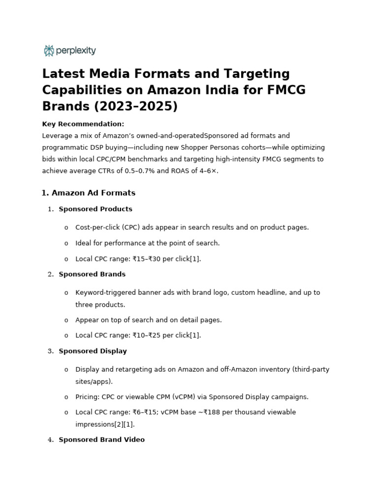 Amazon Latest Media Formats and Targeting Capabilities On | PDF ...