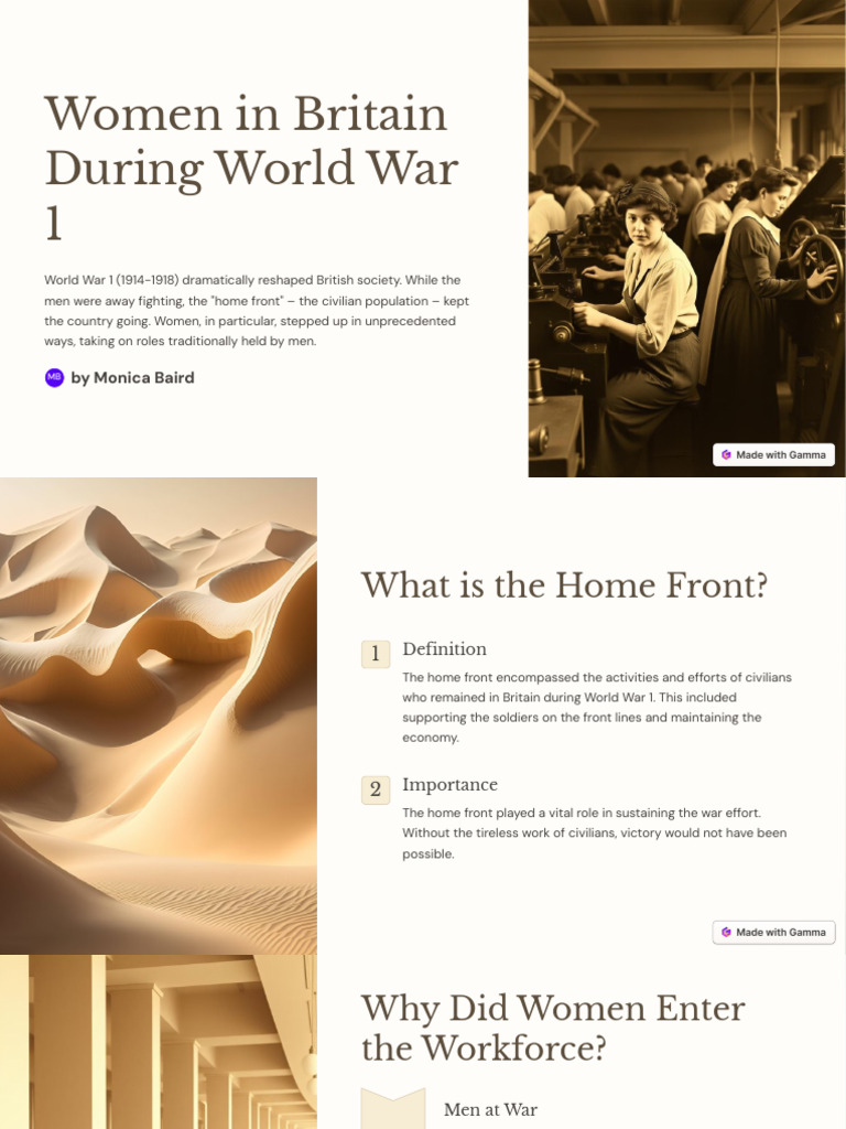 Women in Britain During World War 1 | PDF | Home Front During World War ...