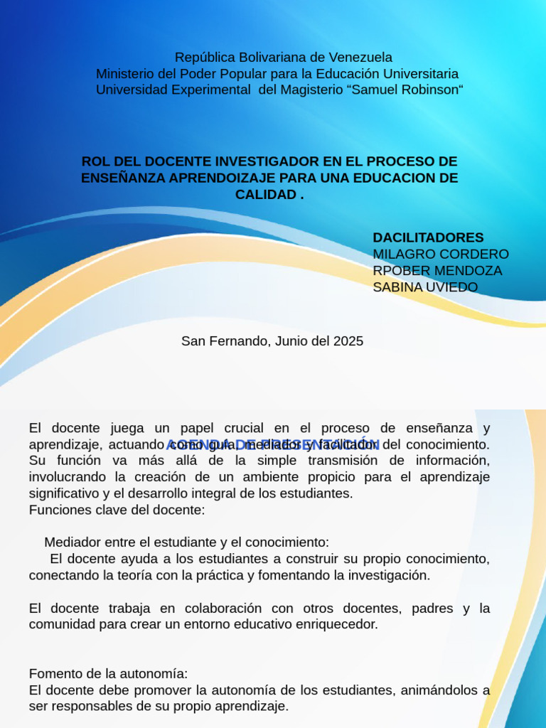 Rol Del Docente | PDF | Maestros | Aprendizaje
