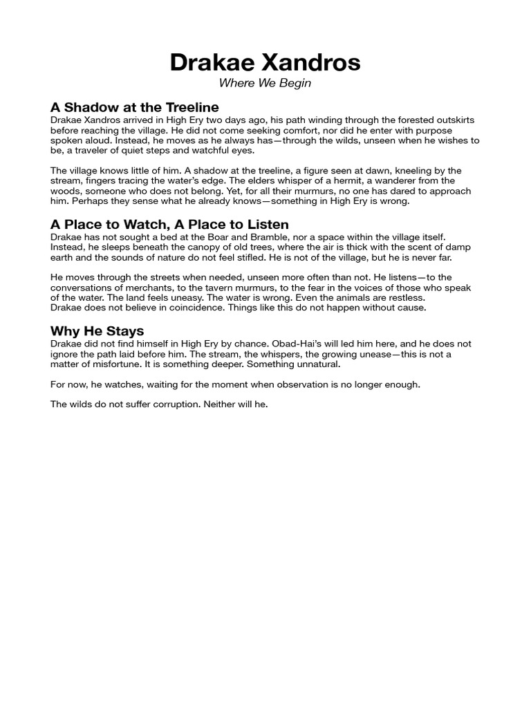 Drakae Xandros - Where We Begin | PDF