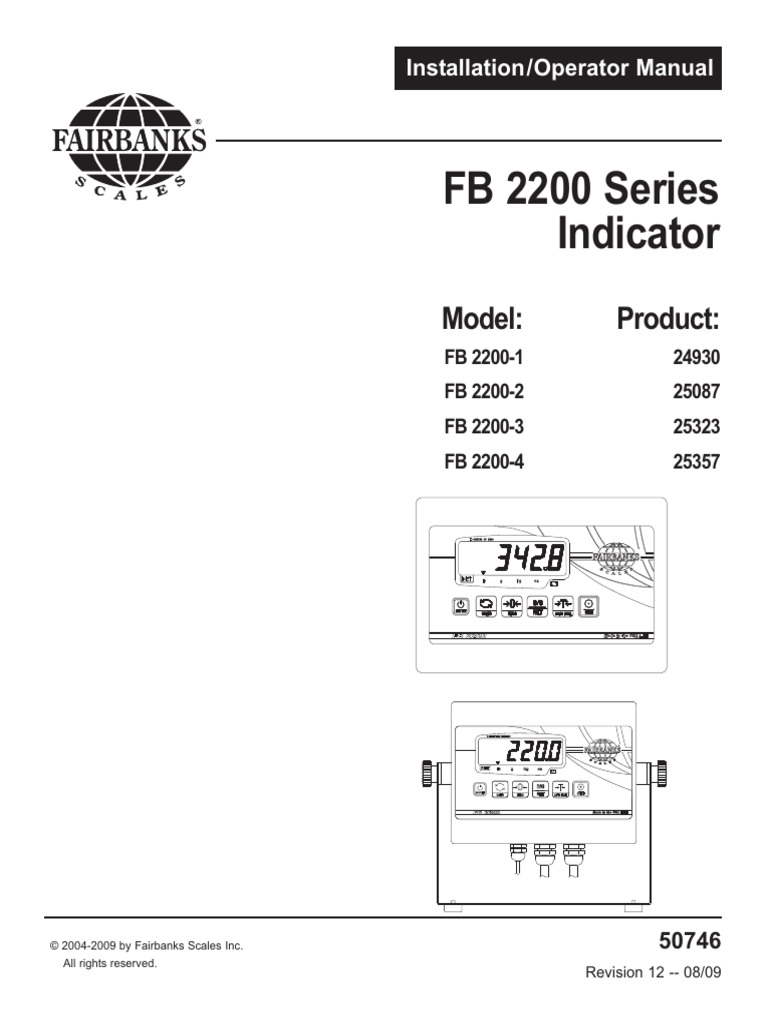 FB 2200 Series Indicator Manual | PDF | Electrical Connector | Weight