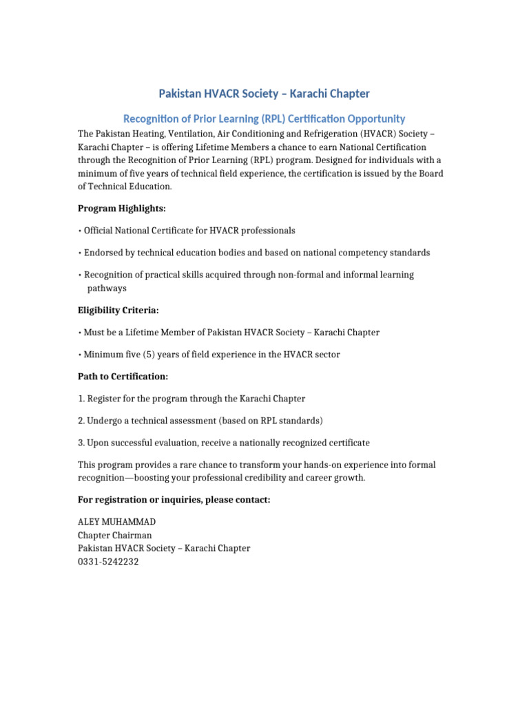 RPL Certification Notice Bilingual | PDF