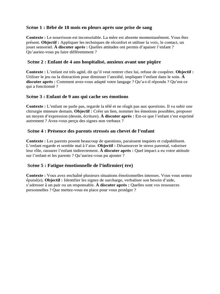 Techniques de réconfort pour enfants hospitalisés | PDF | Émotions ...