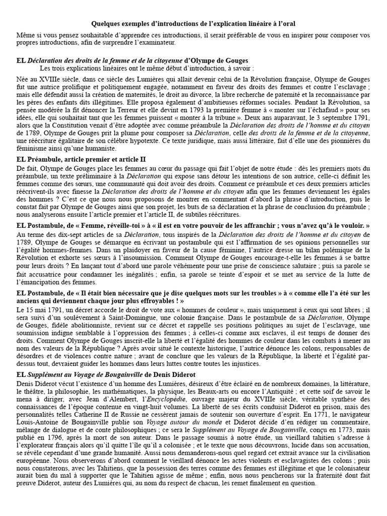 Introductions à l'explication linéaire | PDF